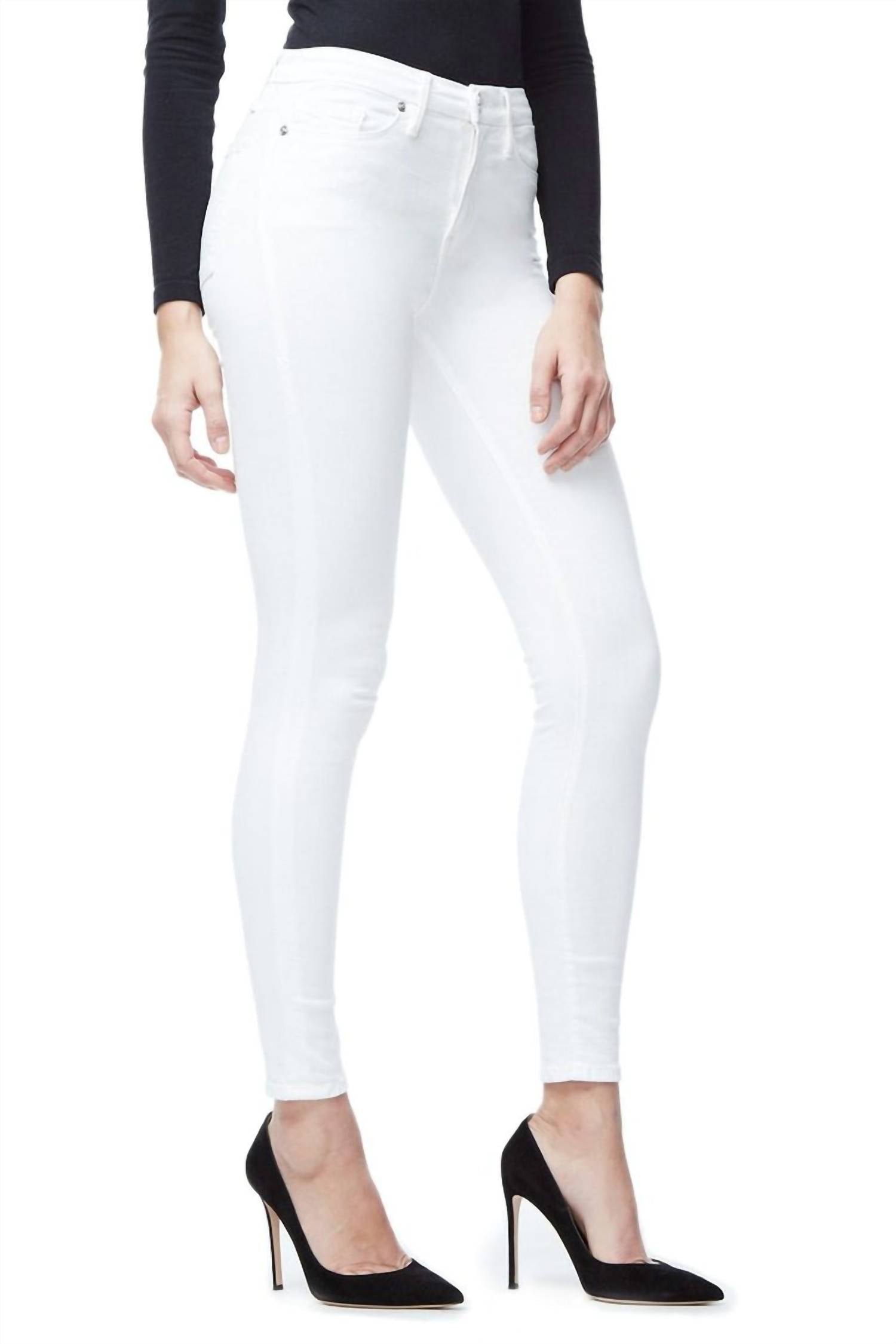 GOOD AMERICAN Women's Good Legs Jean in white - women's jeans - detail view