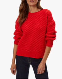 Michael Stars Sophia Honeycomb Sweater in poppy - women's sweater