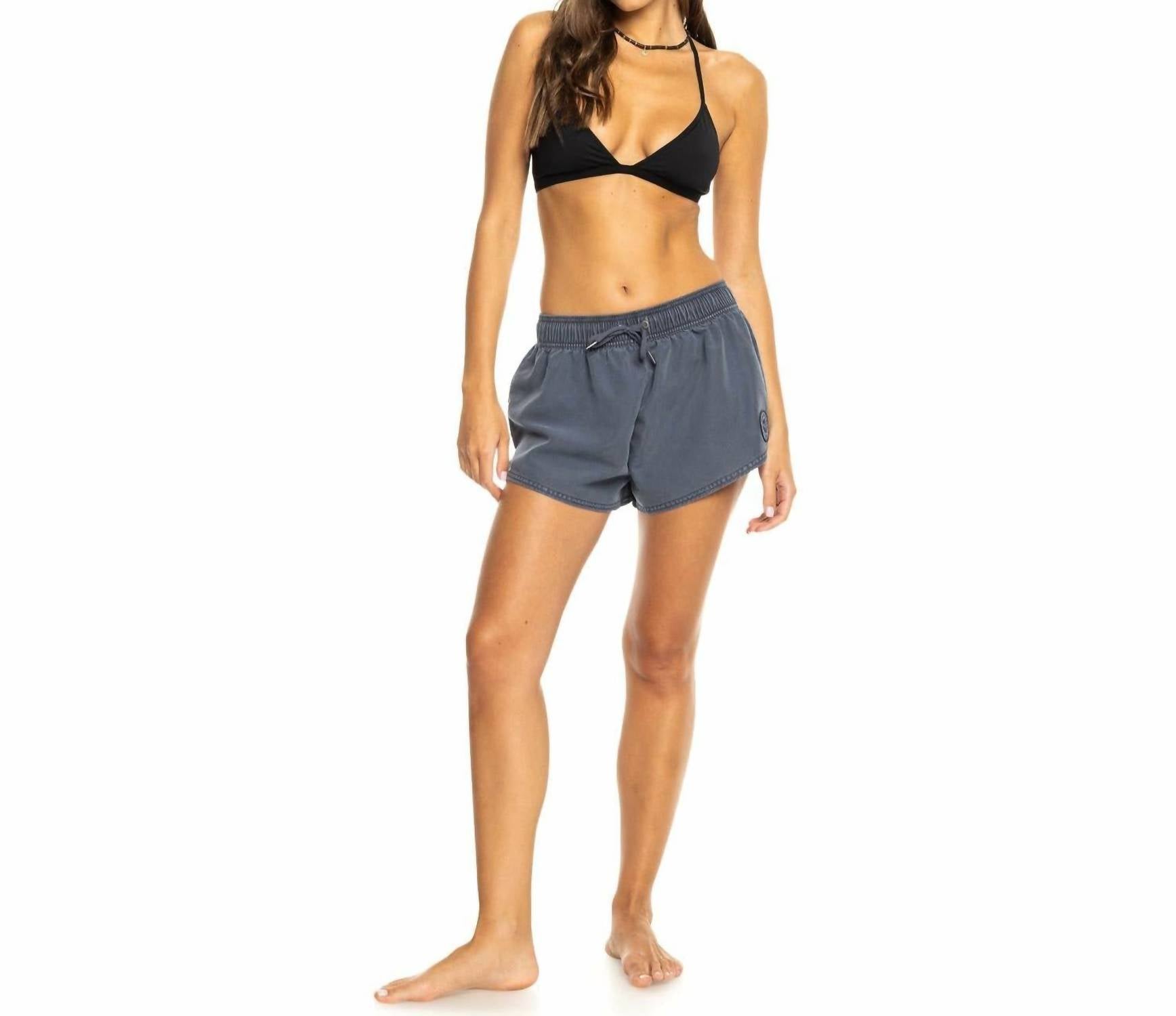 Roxy - Loose Fitted Elastic Waist Drawcord Swim Shorts Quick-dry Board Shorts