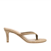 Gianvito Rossi - Women's Calypso Suede Raffia Heeled Thong Sandal