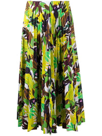 Valentino - Monkey Forest Pleated Midi Skirt