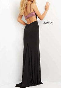 Jovani - Embellished Bust Fitted Evening Dress