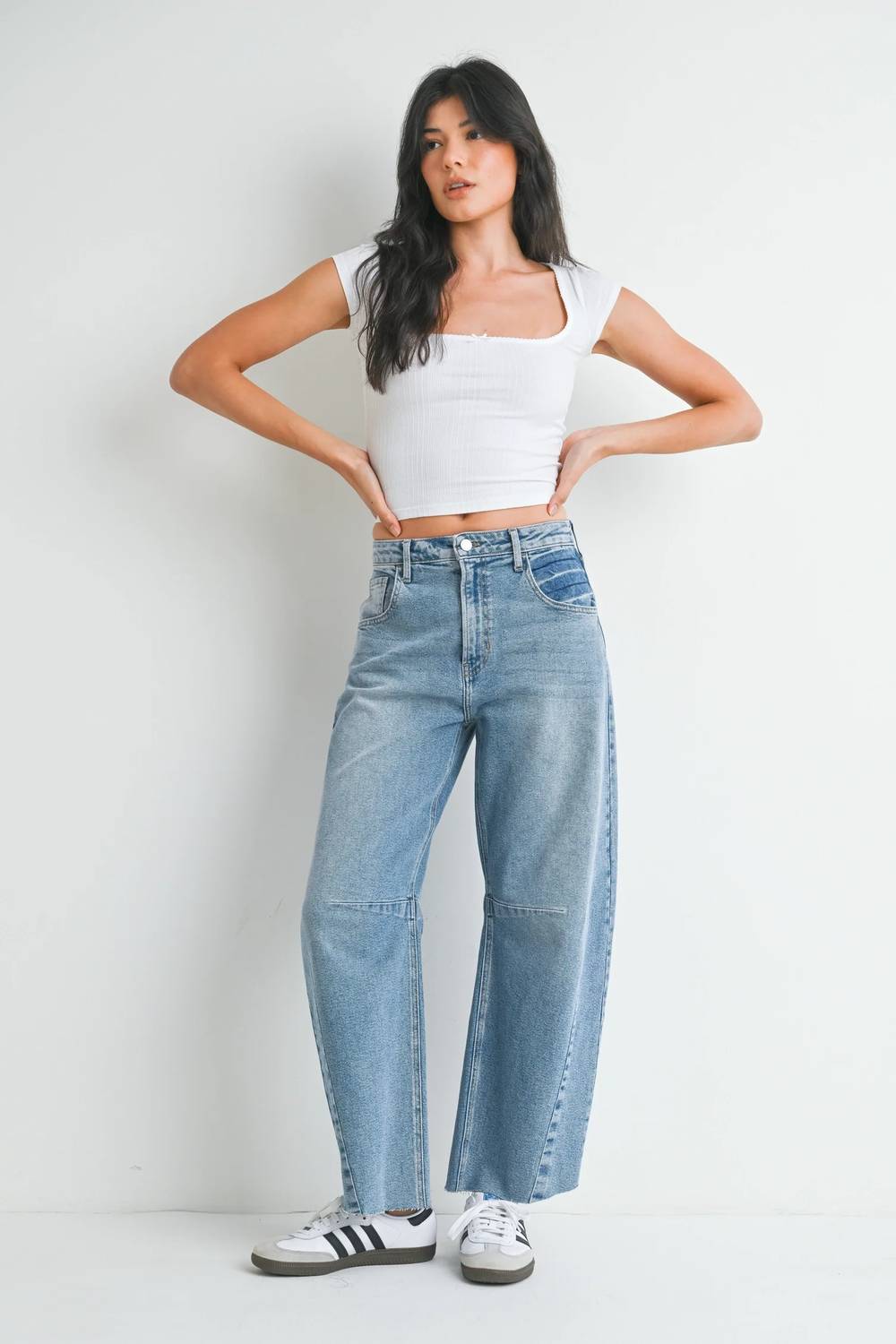 Just Black Denim - Seamed Barrel Jean