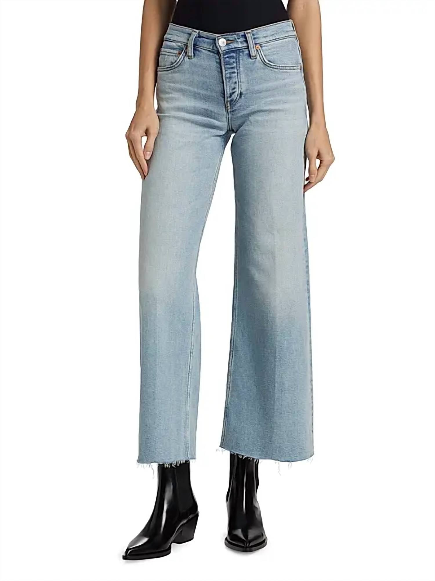 Re/Done - Mid-rise Stretch Wide-leg Crop Jeans