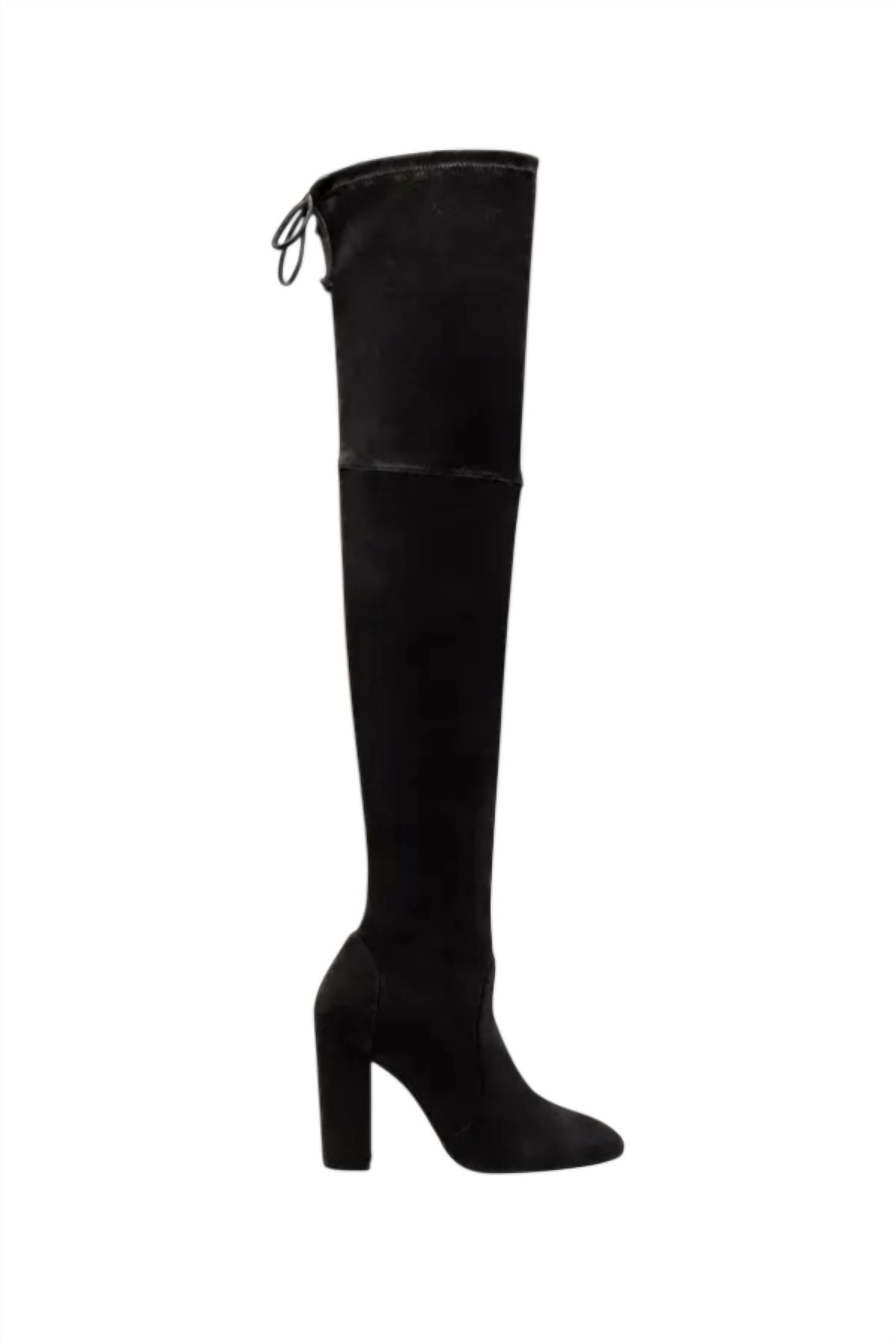 STUART WEITZMAN Women's Ariana 100 City Suede Over The Knee Boot in black - women's shoe