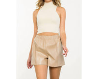 Thml - High Waist Leather Shorts