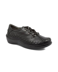 Ziera Women's Allsorts Lace-up Shoe in black - women's flats