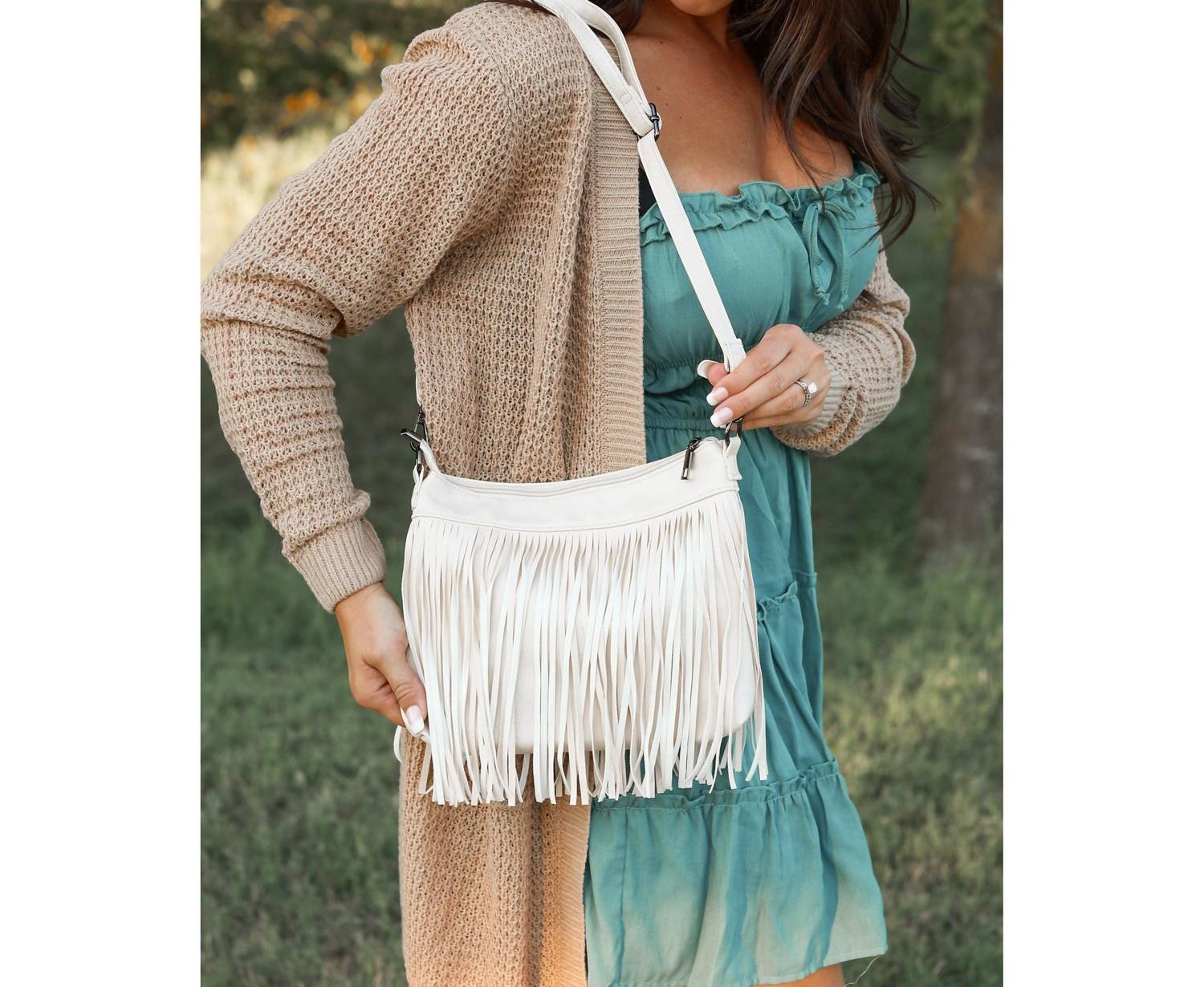 Julia Rose Women's Nora Fringe Bags in cream - women's bag - view 5