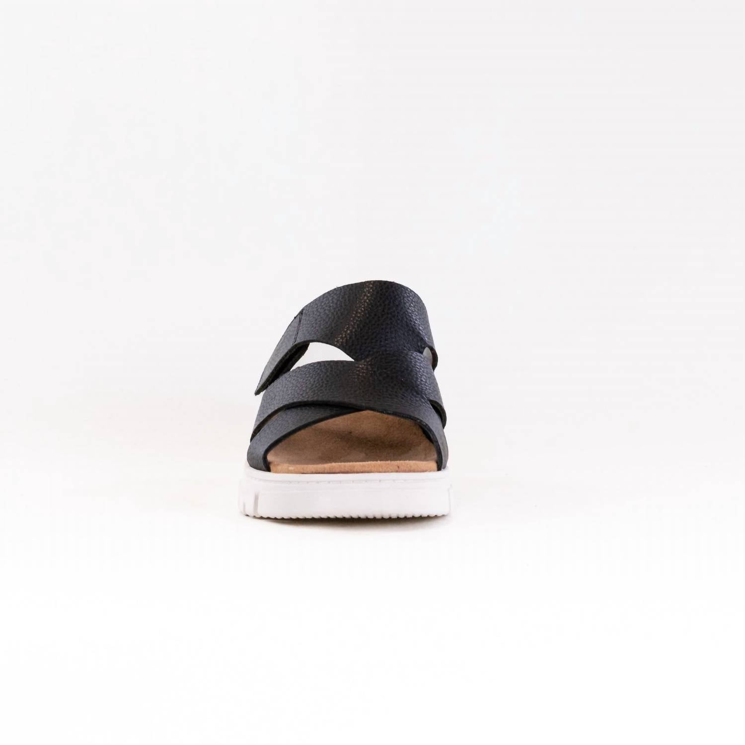 VIONIC Women's Uptown Sunset Wedge Sandal in black leather - women's sandal - alternate view