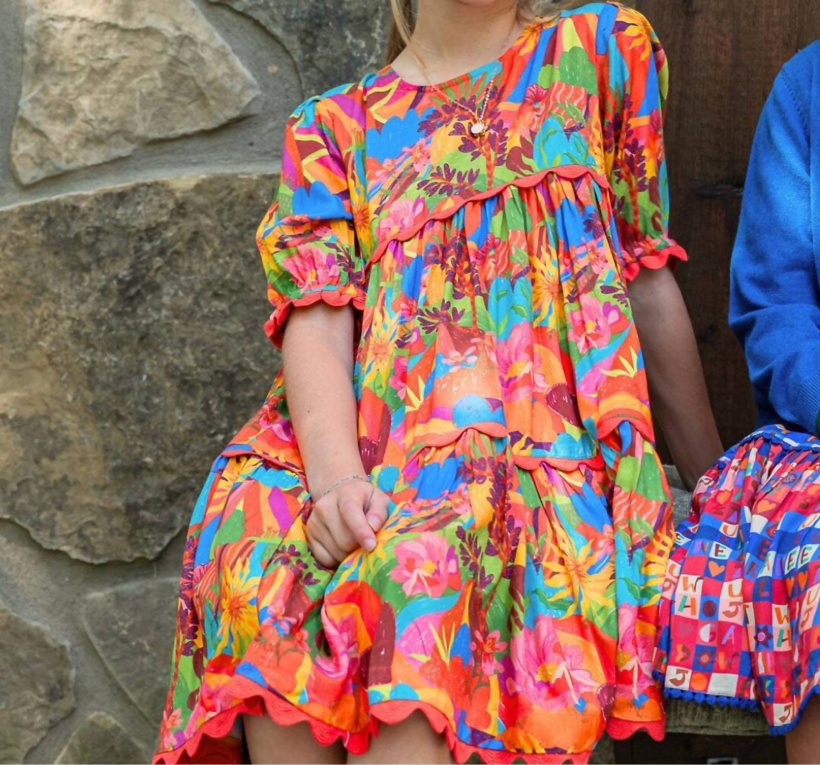 BRITON COURT Girls Quinn Dress in tangerine tango - kids' dress - view 4