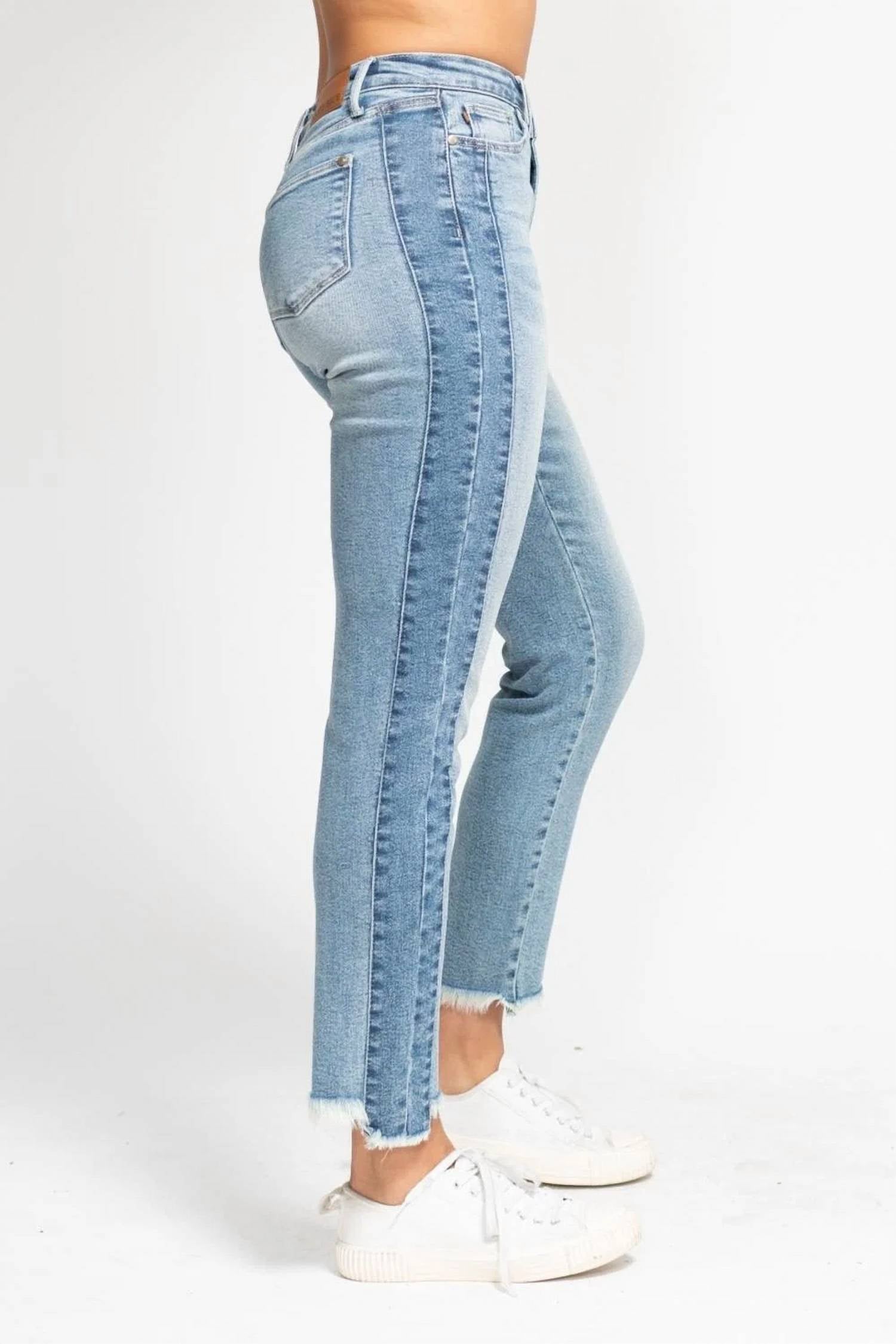 Judy Blue - High Waist Vintage Wash Side Panel Jeans