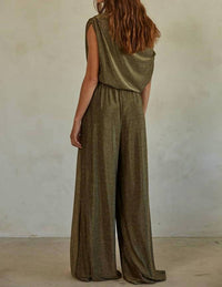 By Together Gwen Metallic Jumpsuit in gold black - women's pants - alternate view