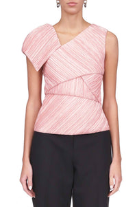 Marina Moscone - Spliced Plissé Top Blouse
