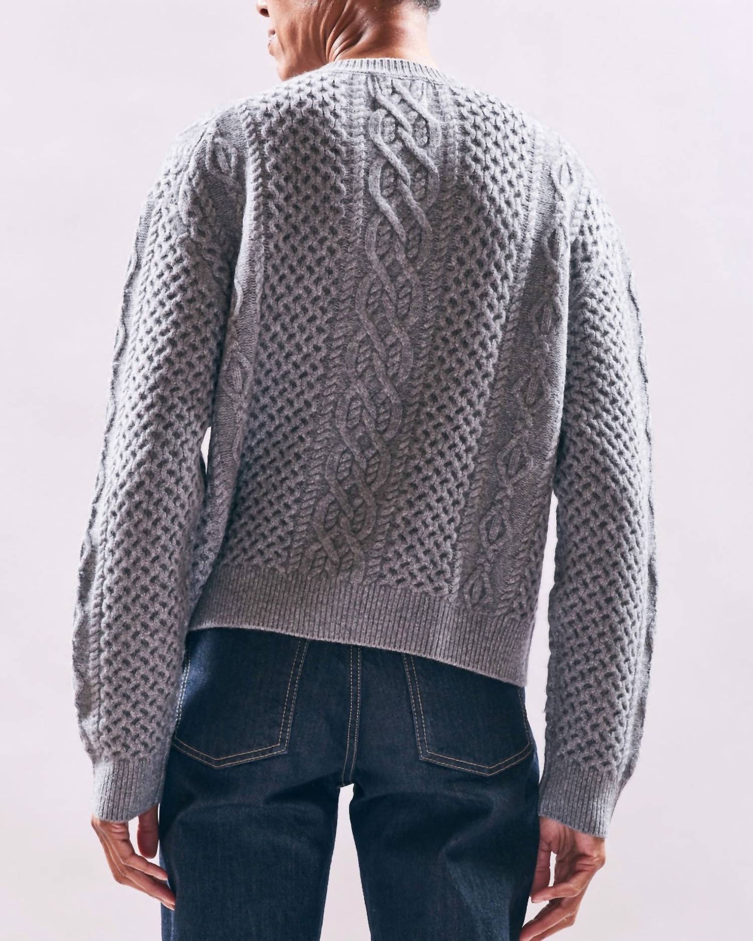 Jumper1234 Jewel Cable Cardigan in cloudy silver 1 - women's cardigan - alternate view
