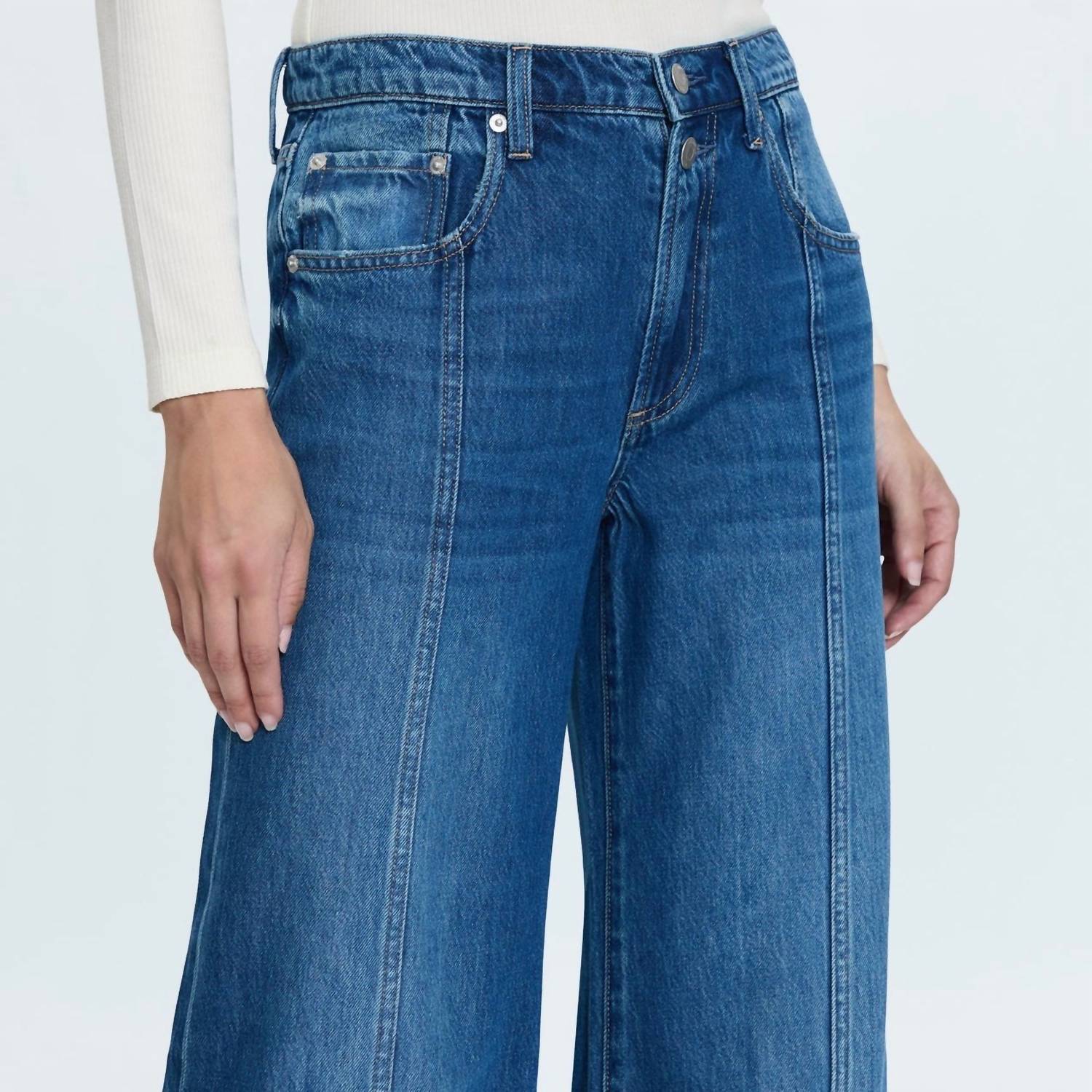 Pistola - Jadyn Double Button Low Slung Palazzo Jeans