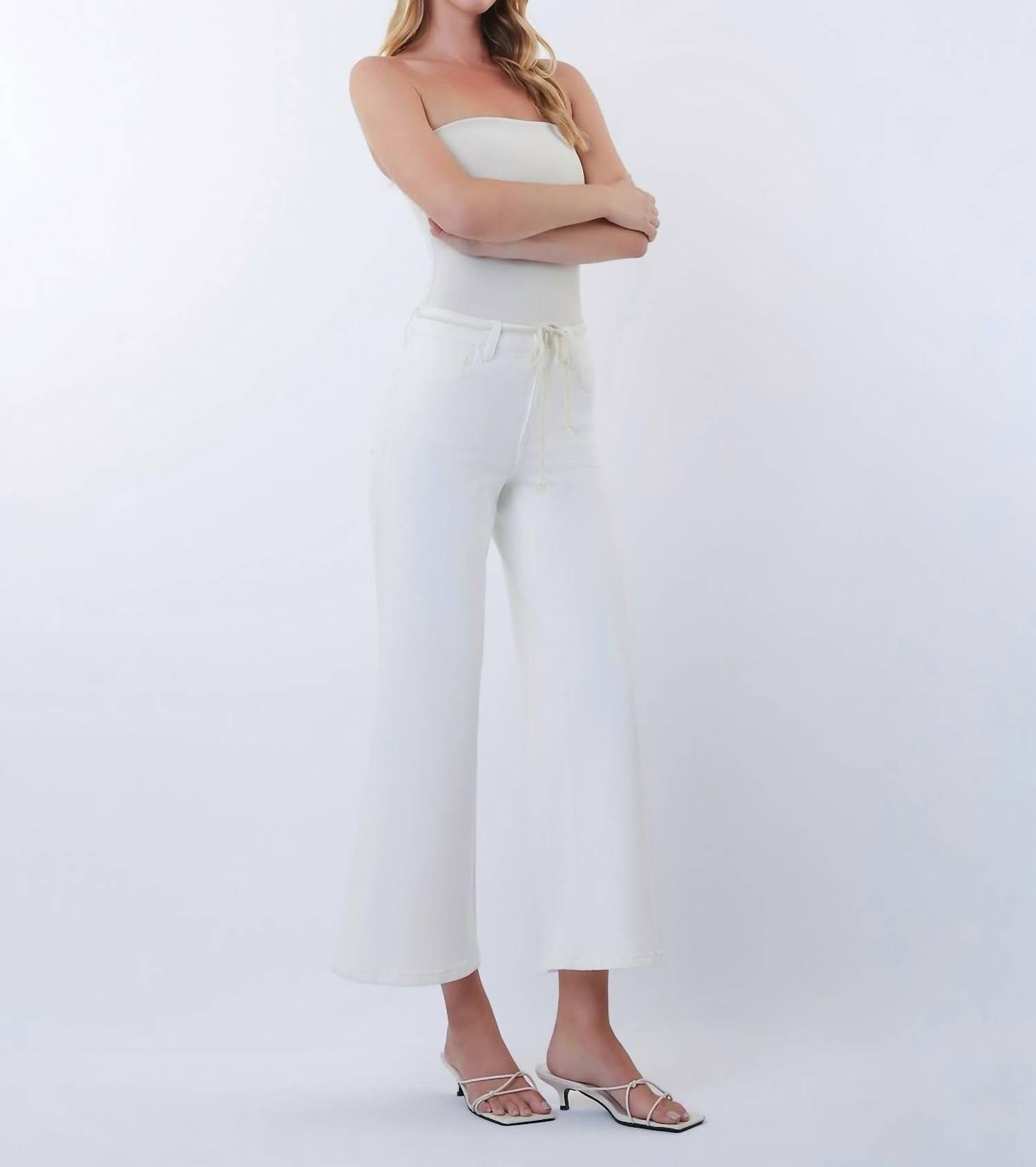VERVET BY FLYING MONKEY Olivia Jeans in ivory - women's pants - alternate view