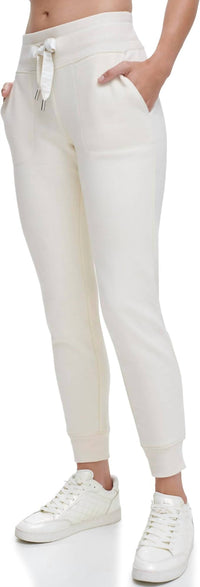 Dkny - Women's Logo-drawstring Fleece Jogger Sweatpants