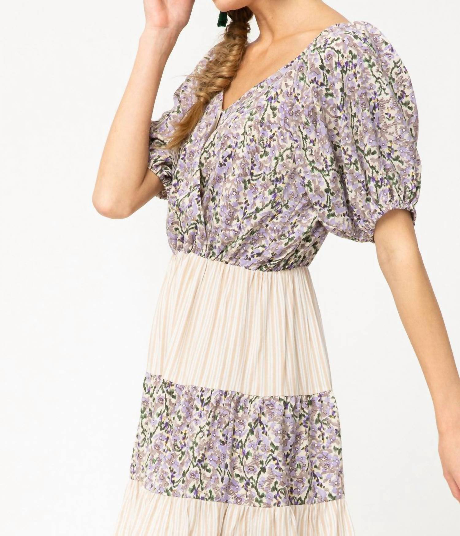 Entro - Multi-Print Surplice Dress