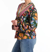 Fdj - V-neck Mixed Media Top