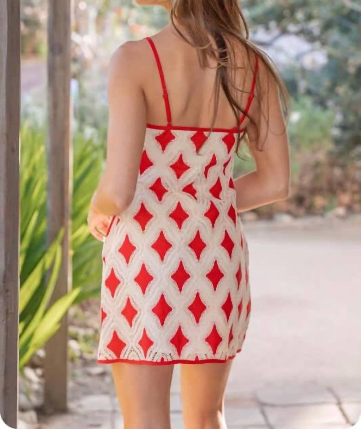 Strut & Bolt - Emma Diamond Crochet Linen Mini Dress