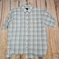 F/X Fusion Men's Plaid Top in white tan multi - men's t-shirt