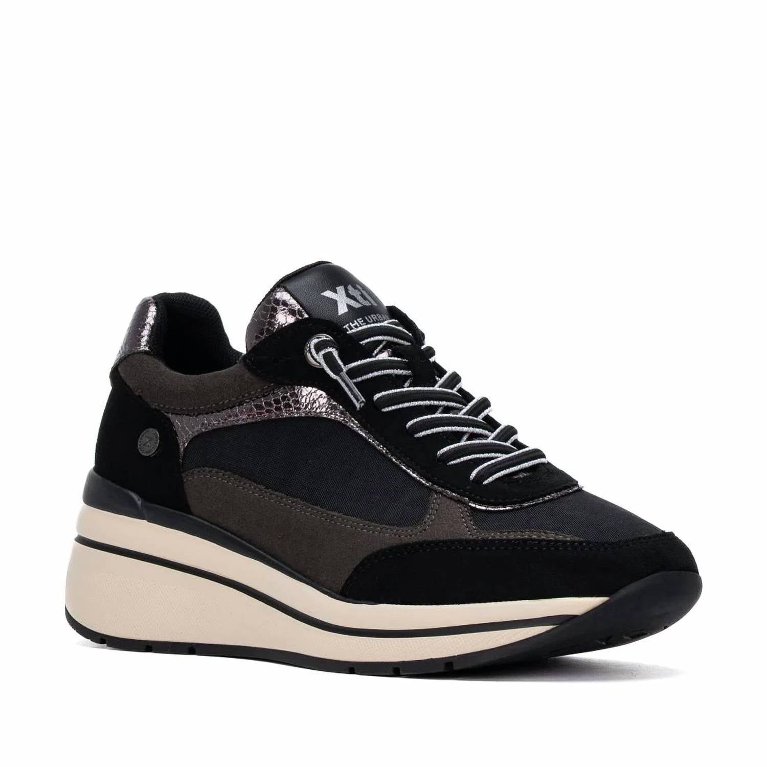 Xti - Women's Casual Suede Wedge Sneakers