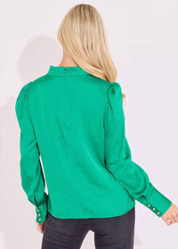 Alden Adair Scarlett Puff Sleeves Top in malachite - women's blouse - alternate view