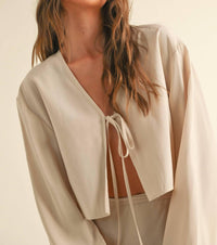 Miou Muse - Long Sleeve Tie Front Top