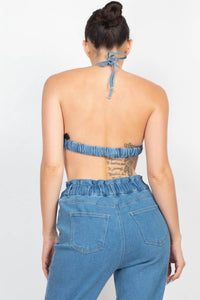 Denim Blvd - Ready And Willin Baggy Jean And Bralette Set