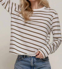 Active Basic - Long Sleeve Round Neck Stripe Tee