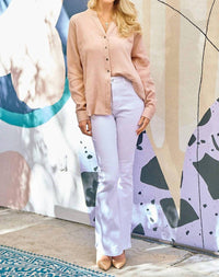 Doe And Rae - Double Gauze Cut Edge Long Sleeve Shirt