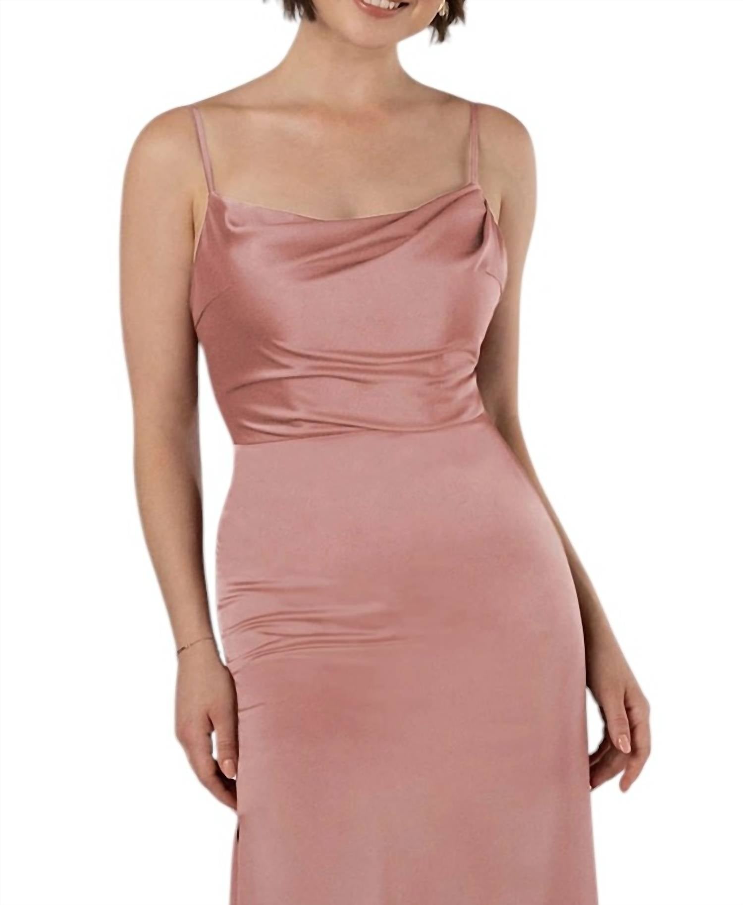 Sorella Vita - Floor-Length Charmeuse Bridesmaid Dress with Skirt Slit