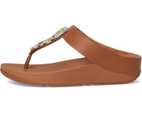 Fitflop - Women's Fino Crystal-chain Leather Toe-post Sandals