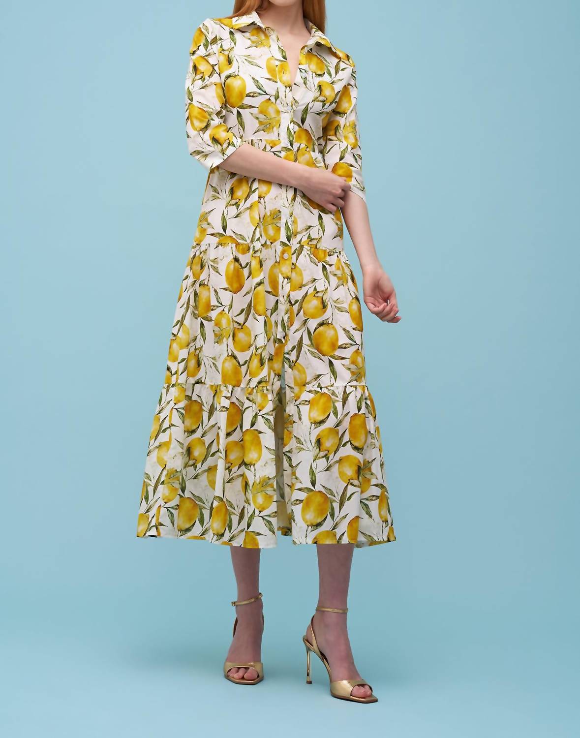 Astrid - LEMON PRINT WOVEN MAXI DRESS