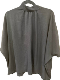 Pixi + Ivy Women's Tie Back Mock Neck Tunic Top in black - women's shirt