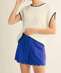Jodifl Scallop Perfection Shorts in royal - women's shorts