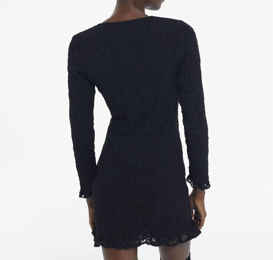 The Kooples - Lace Ruffled Long-sleeve Mini Dress