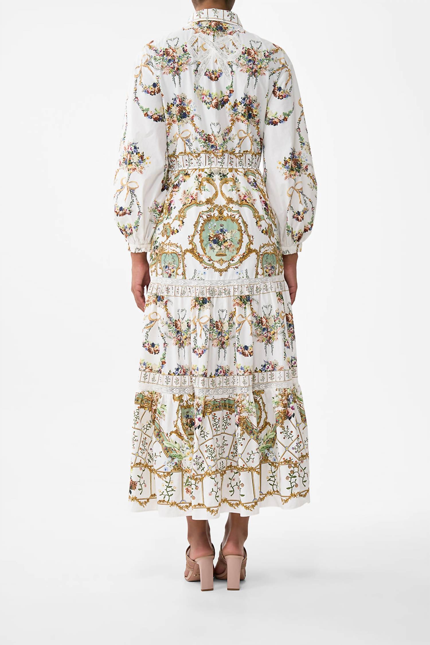 Camilla - Tiered Long Shirt Maxi Dress