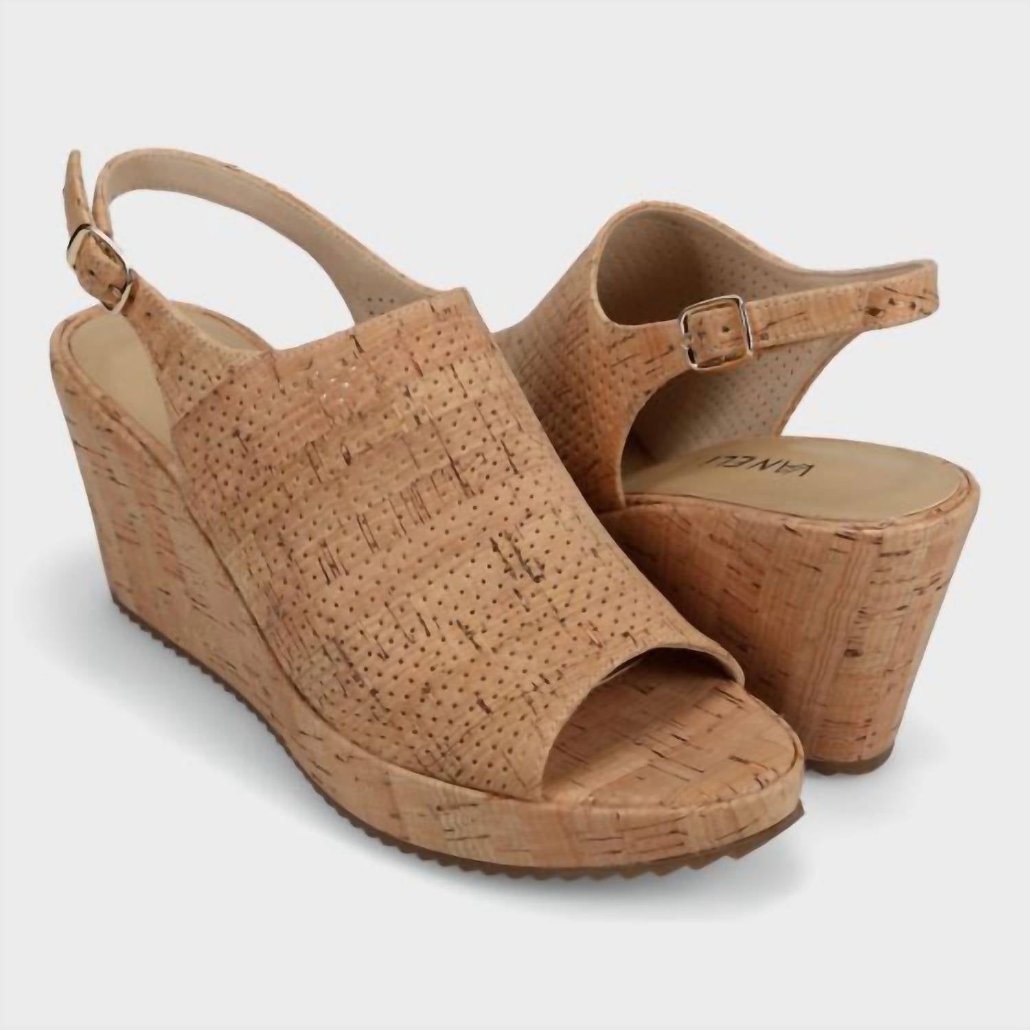 Vaneli - Women's Lansa Cork Wedge Sandals