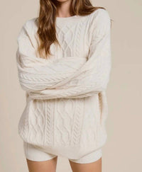 Mimosa - Cable Knit Sweater and Shorts Set