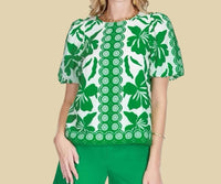 Jade - Emerald Moment Puff Sleeve Top