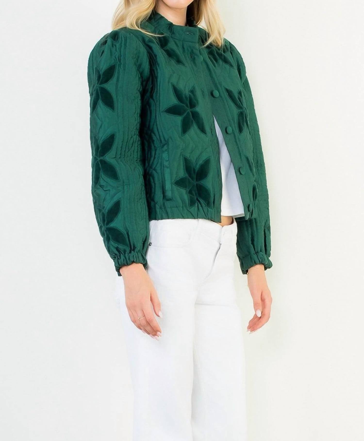 Thml - Velvet Floral Quilted Jacket
