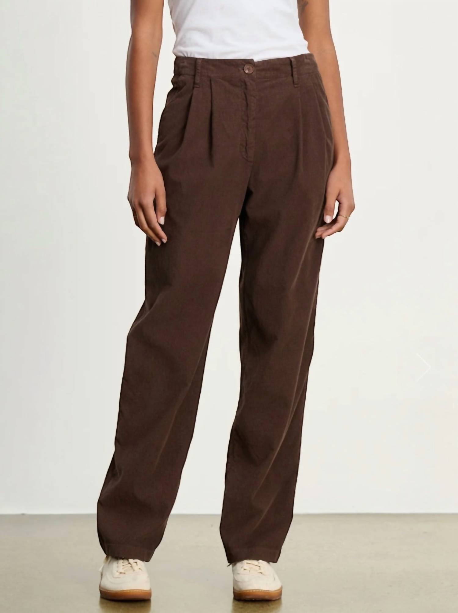 Velvet by Graham & Spencer Gail Relaxed Trousers in bark - women's pants