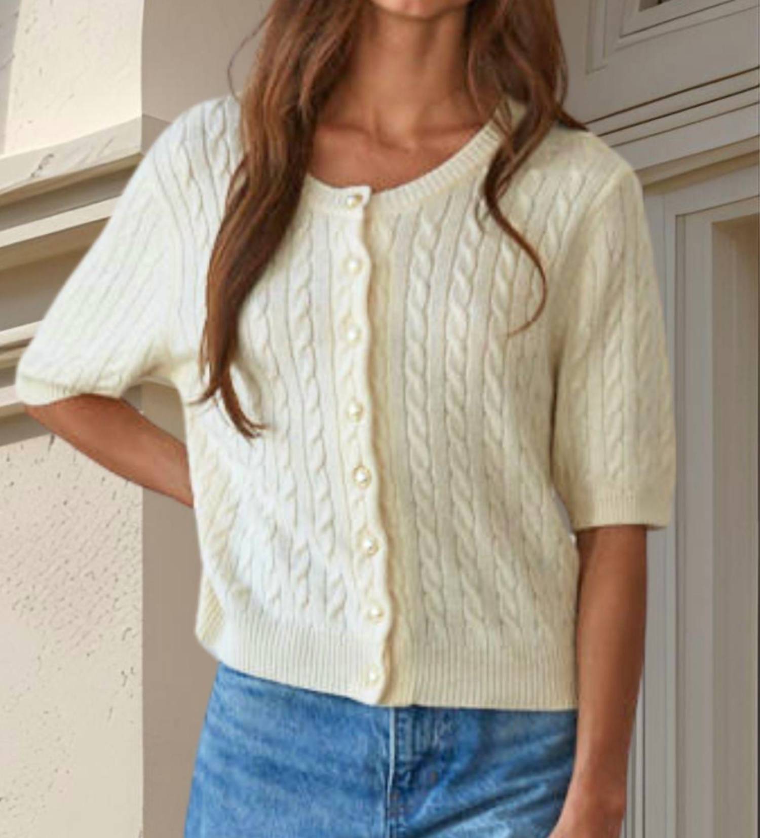 By Together - Cable Knit Cardigan Sweater