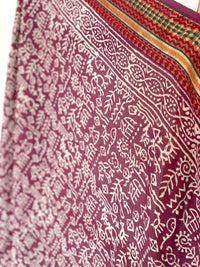 The Fox And The Mermaid - Women's Naturally Dyed Block Printed Zari Sarong
