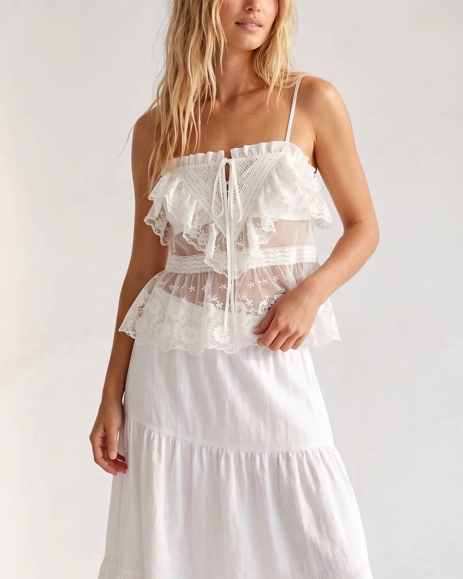 Olivaceous - Beachy Babe Lace Top