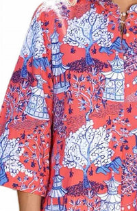 Just Darviny Margaux Dress in shanghai red - women's dress - detail view