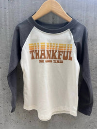 Tiny Whales - Kid's Thankful Long Sleeve Raglan Tee