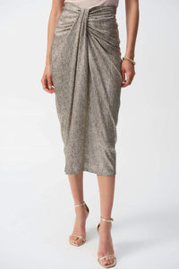 Joseph Ribkoff - Foiled Draped Pencil Skirt