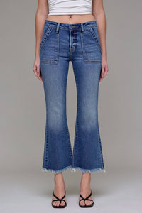 Hidden - Happi Cargo Crop Flare Jeans
